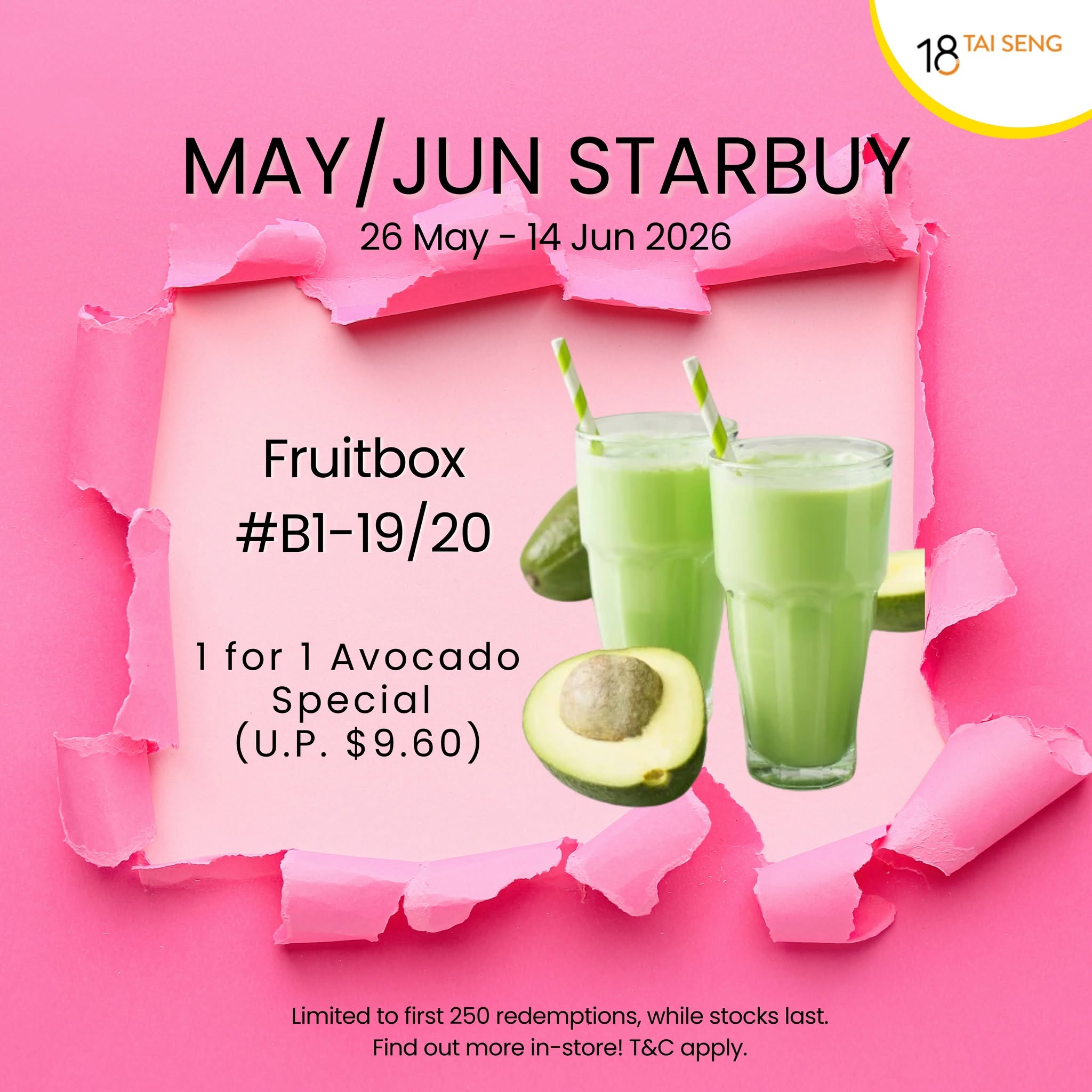 Fruitbox Buy 1 Get 1 Free Avocado Special at 18 Tai Seng