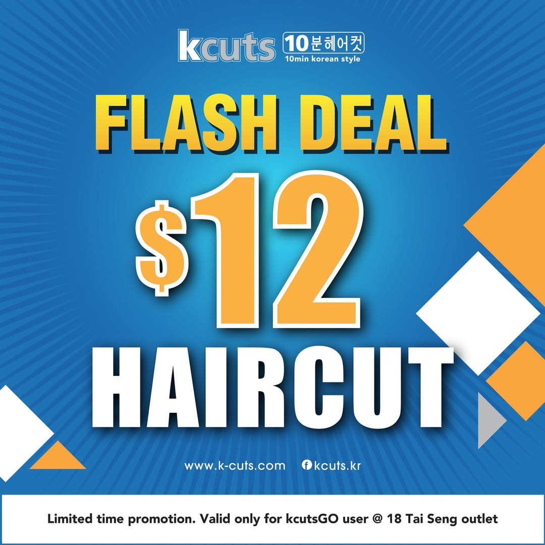 Kcuts 10-minute haircut service promotion at 18 Tai Seng